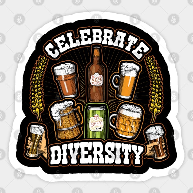 Celebrate Diversity Craft Beer Drinking Sticker by aneisha